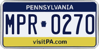 PA license plate MPR0270