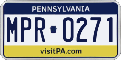 PA license plate MPR0271