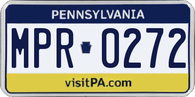 PA license plate MPR0272