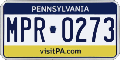 PA license plate MPR0273