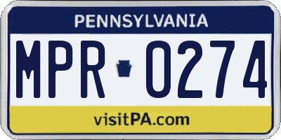 PA license plate MPR0274