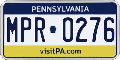 PA license plate MPR0276