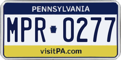 PA license plate MPR0277