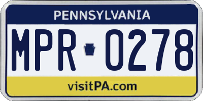 PA license plate MPR0278