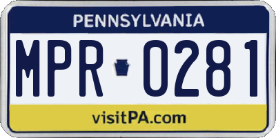 PA license plate MPR0281
