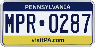 PA license plate MPR0287