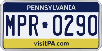 PA license plate MPR0290