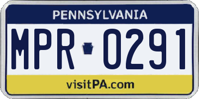 PA license plate MPR0291