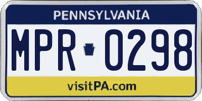 PA license plate MPR0298