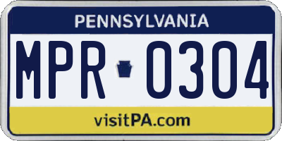 PA license plate MPR0304