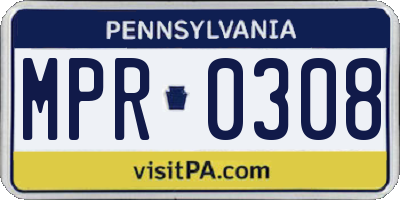 PA license plate MPR0308