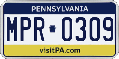 PA license plate MPR0309
