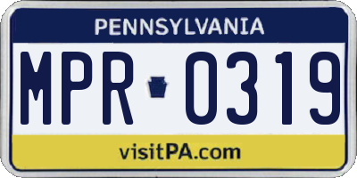 PA license plate MPR0319