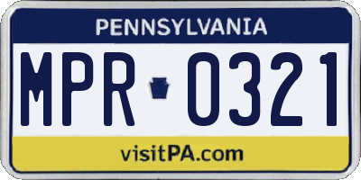 PA license plate MPR0321