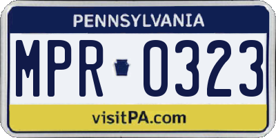 PA license plate MPR0323