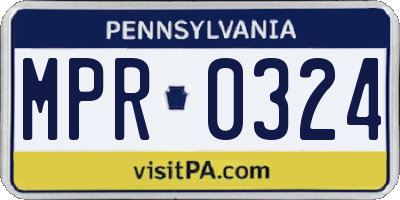 PA license plate MPR0324
