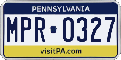 PA license plate MPR0327