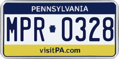 PA license plate MPR0328