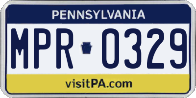 PA license plate MPR0329