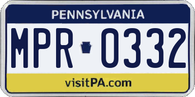 PA license plate MPR0332