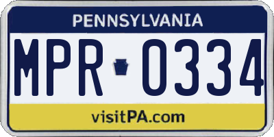 PA license plate MPR0334