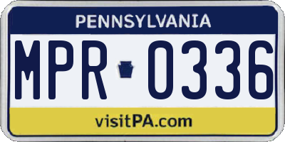 PA license plate MPR0336