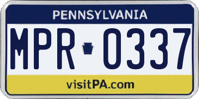PA license plate MPR0337