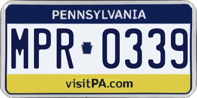 PA license plate MPR0339