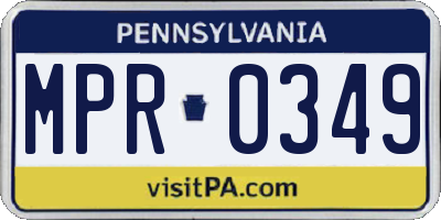 PA license plate MPR0349