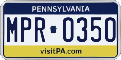 PA license plate MPR0350