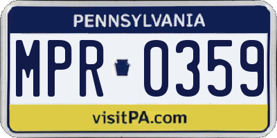PA license plate MPR0359