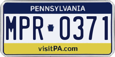PA license plate MPR0371