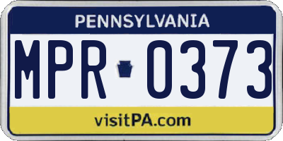 PA license plate MPR0373