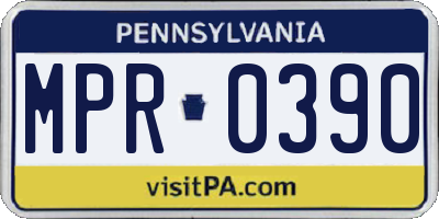 PA license plate MPR0390