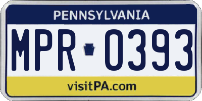 PA license plate MPR0393