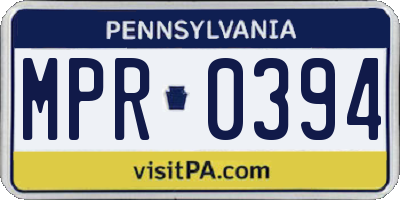 PA license plate MPR0394
