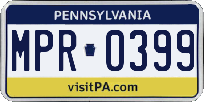 PA license plate MPR0399
