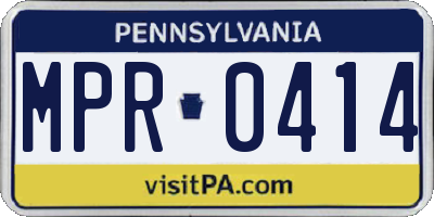 PA license plate MPR0414