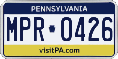 PA license plate MPR0426