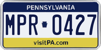 PA license plate MPR0427