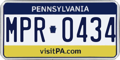 PA license plate MPR0434