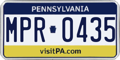 PA license plate MPR0435
