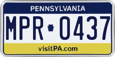 PA license plate MPR0437