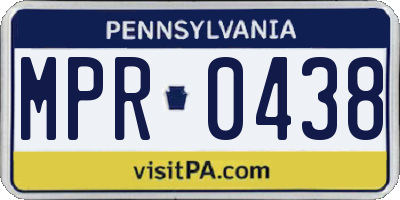 PA license plate MPR0438
