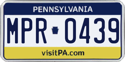 PA license plate MPR0439