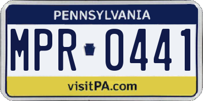 PA license plate MPR0441