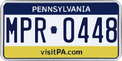 PA license plate MPR0448