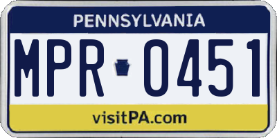 PA license plate MPR0451