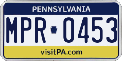 PA license plate MPR0453