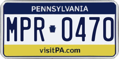 PA license plate MPR0470